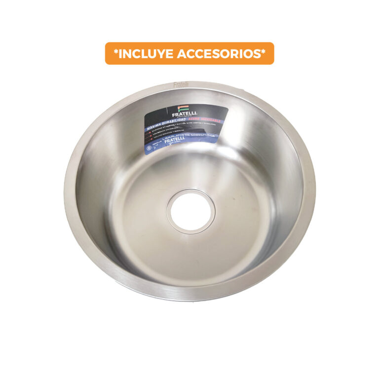 0010010126 – Lp-4242 Lavadero Premium (P) Circular Acero Inox. (Cr) 42X42X18 Cm. Fratelli