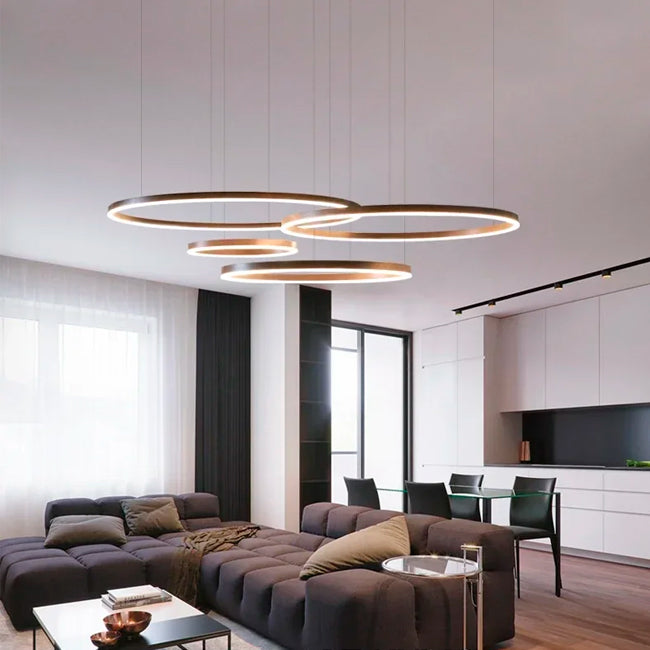 LÁMPARA COLGANTE MEGAN COFFEE LED + CONTROL REMOTO