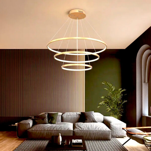 LÁMPARA COLGANTE BRUSELAS GOLD LED + CONTROL REMOTO