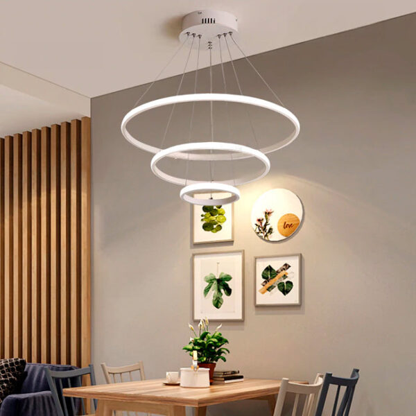 LÁMPARA COLGANTE LED XIMENA WHITE + CONTROL REMOTO