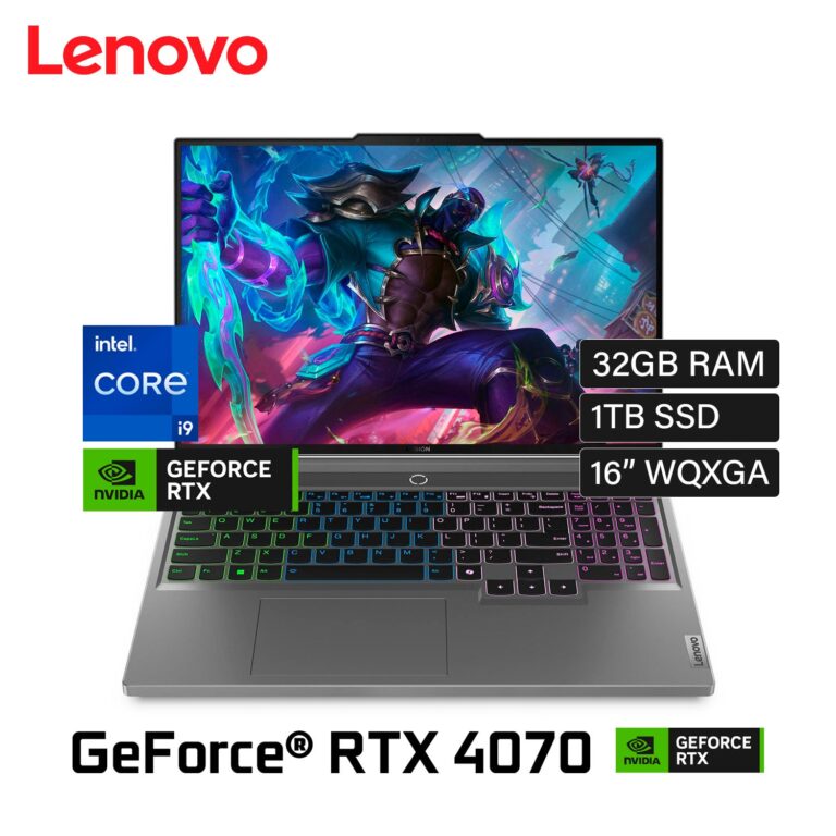 Laptop Lenovo Legion 5 16IRX9 Intel Core 9 14900HX Ram 32GB Disco 1TB SSD Video Nvidia RTX 4070 8GB 16″ WQXGA Windows 11 (83DG005WUS)