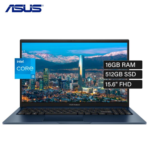Laptop ASUS Vivobook 15 X1504VA-E82189 Intel Core i5 1334U Ram 16GB Disco 512GB SSD 15.6″ FHD Tactil FreeDos (90NB10J1-M02SZ0)