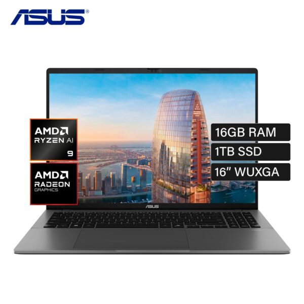 Laptop ASUS Vivobook S16 M3607HA-RP066 Ryzen 9 270 Ram 16GB Disco 1TB SSD 16″ WUXGA FreeDos (90NB16F1-M00410)