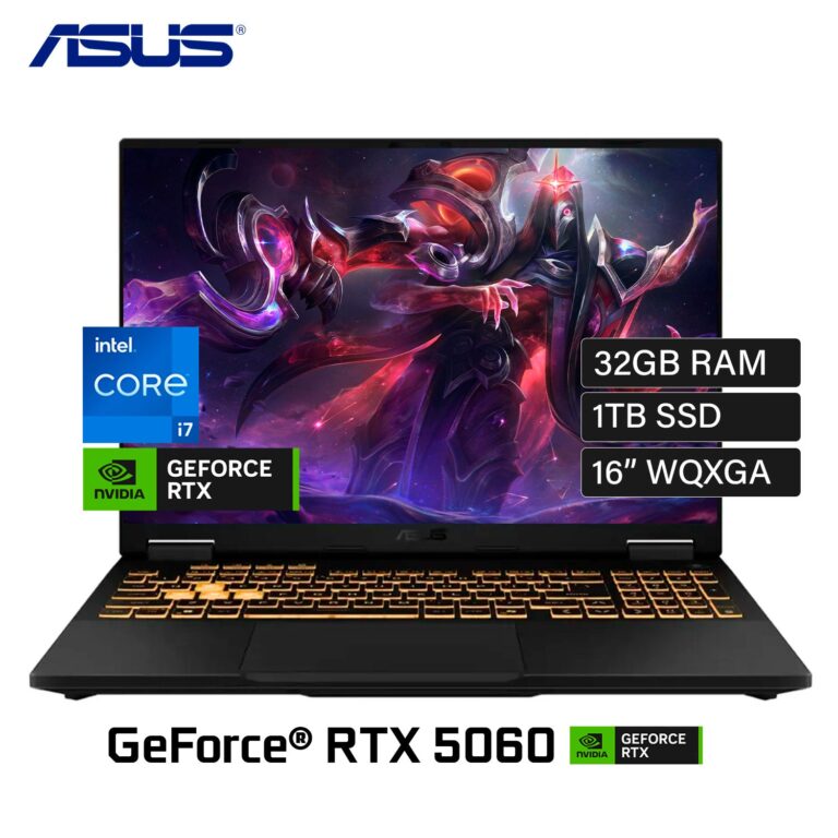 Laptop ASUS TUF FX608JMR-F16.I75060 Intel Core i7 14650HX Ram 32GB Disco 1TB SSD 16″ WUXGA Video NVIDIA RTX 5060 8GB Windows 11 (90NRONB1-M003N0)