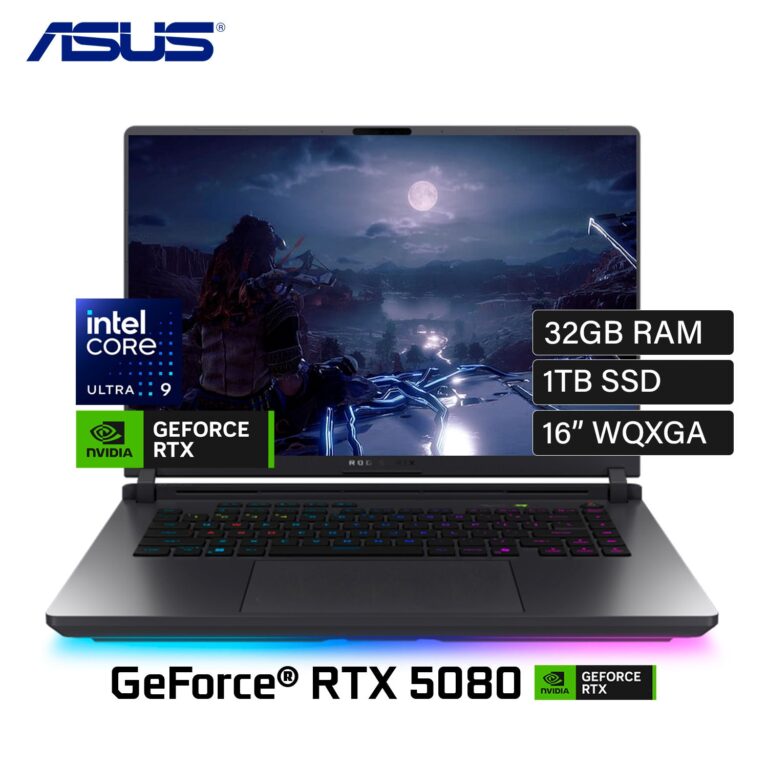 Laptop ASUS ROG Strix G16 (2025) G615LW-AS96 Intel Core Ultra 9 275HX Ram 32GB Disco 1TB SSD Video NVIDIA RTX 5080 16GB 16″ WQXGA Windows 11