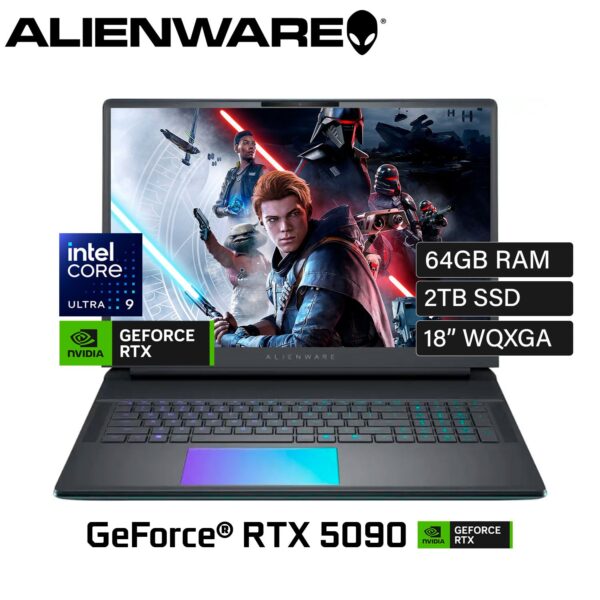 Laptop Alienware Area-51 Intel Core Ultra 9 275HX Ram 64GB Disco 2TB SSD Video NVIDIA RTX 5090 24GB 18″ WQXGA Windows 11 (LAA18250-9383BLU-PUS)