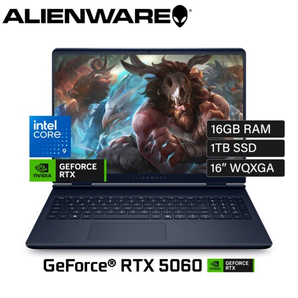 Laptop Dell Alienware 16 Aurora AC16250 Intel Core 9 270H Ram 16GB Disco 1TB SSD Video Nvidia RTX 5060 8GB 16″ WQXGA Windows 11