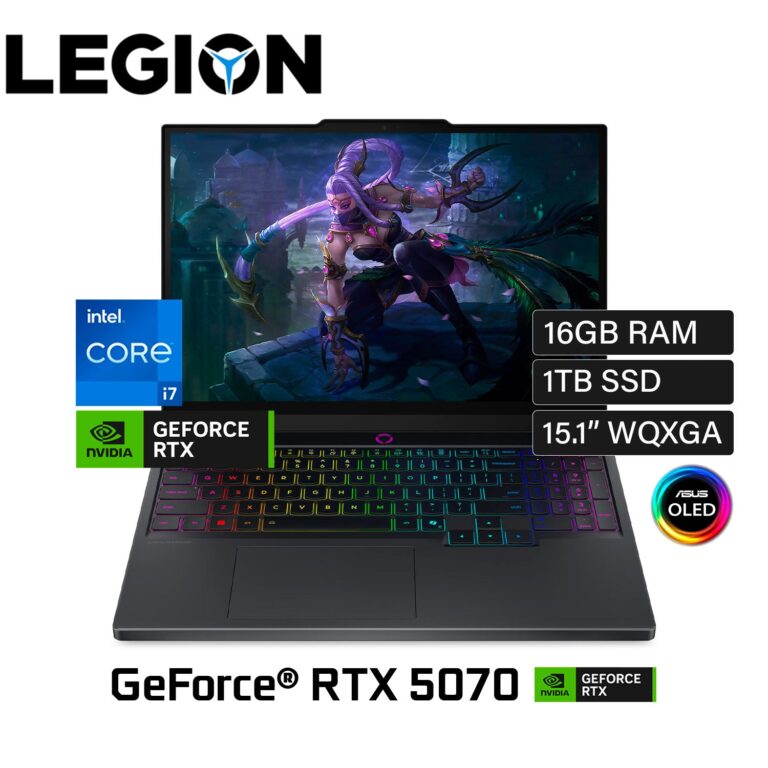 Laptop Lenovo Legion 5 15IRX10 Intel Core i7 14700HX Ram 16GB Disco 1TB SSD Video Nvidia RTX 5070 8GB 15.1″ WQXGA OLED Windows 11 (83LY000PUS)