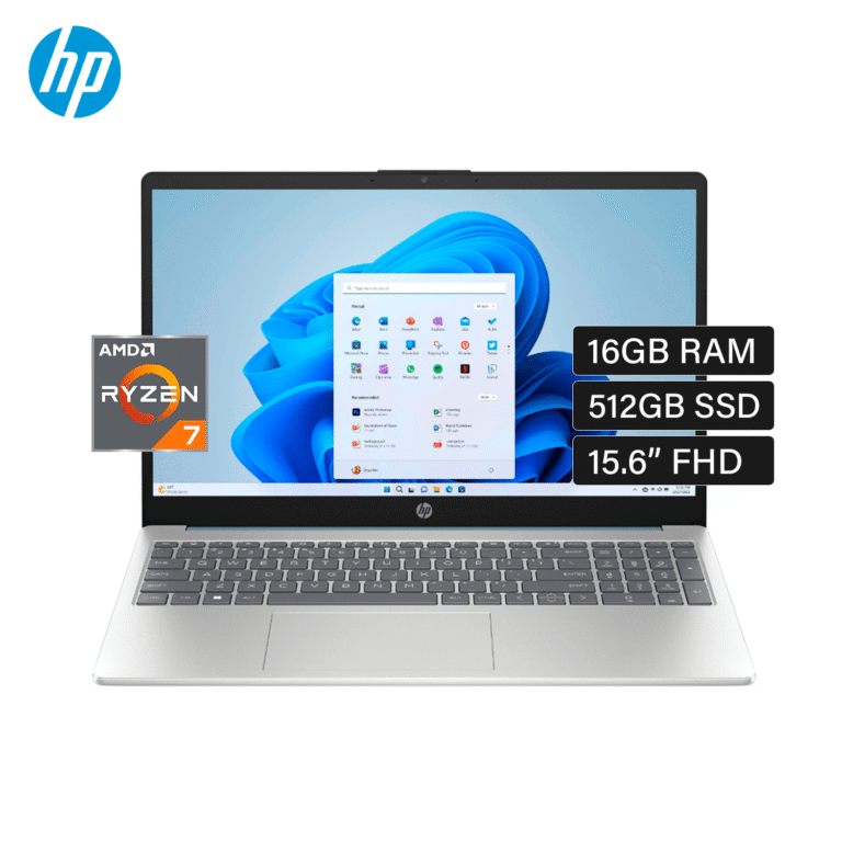 Laptop HP 15-FC0012LA Ryzen 7 7730U RAM 16GB Disco 512GB SSD 15.6″ FHD (802N1LA#ABM)