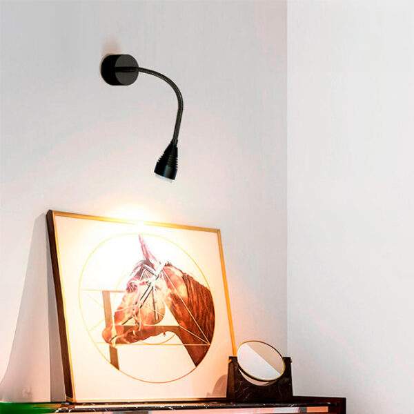 LÁMPARA DE PARED FLEXIBLE MONICA BLACK LED