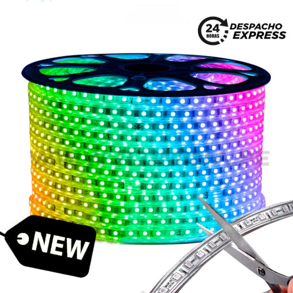 POR METROS – CINTA LED RGB 220 VOLTIOS MULTICOLOR ILUMINA