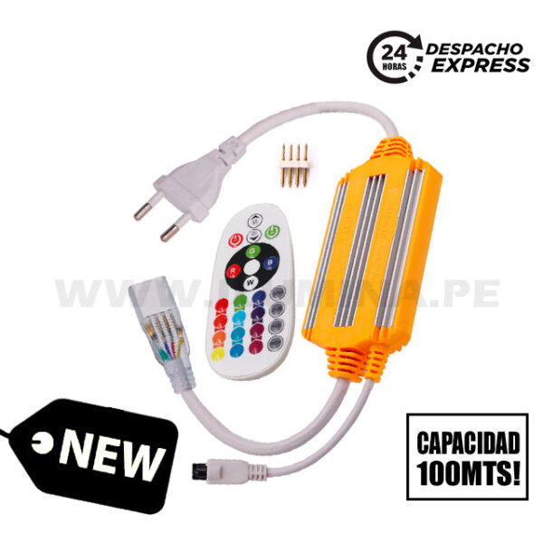 SET COMPLETO – CONECTOR INICIAL PARA CINTA LED RGB – CAPACIDAD MÁXIMA HASTA 100 METROS