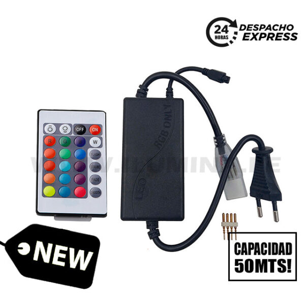 SET COMPLETO – CONECTOR INICIAL PARA CINTA LED RGB – CAPACIDAD MÁXIMA HASTA 50 METROS
