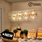 LÁMPARA DE TECHO COLGANTE MESSIE CRISTAL LUX GOLD LED