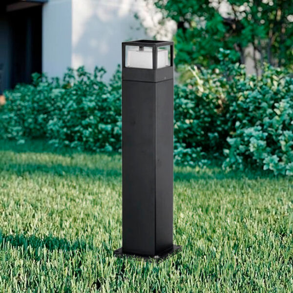 LÁMPARA DE EXTERIOR BOLARDO RAFAELLA BLACK LED 5W LUZ CÁLIDA