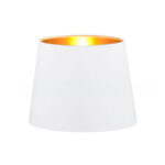 PANTALLA DECORATIVA SEMICÓNICA 40DIAM X 35DIAM X 42.5ALT HUACHA IMPORTADA COLOR BLANCA