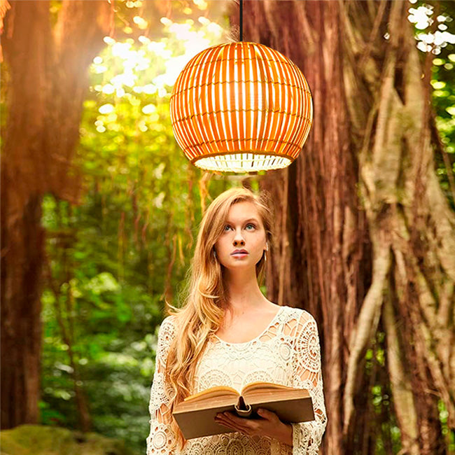 LÁMPARA COLGANTE DE BAMBÚ NATURAL NICOLE