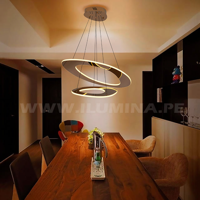 LÁMPARA COLGANTE PREMIUM VALENTINA GOLD LED + CONTROL REMOTO