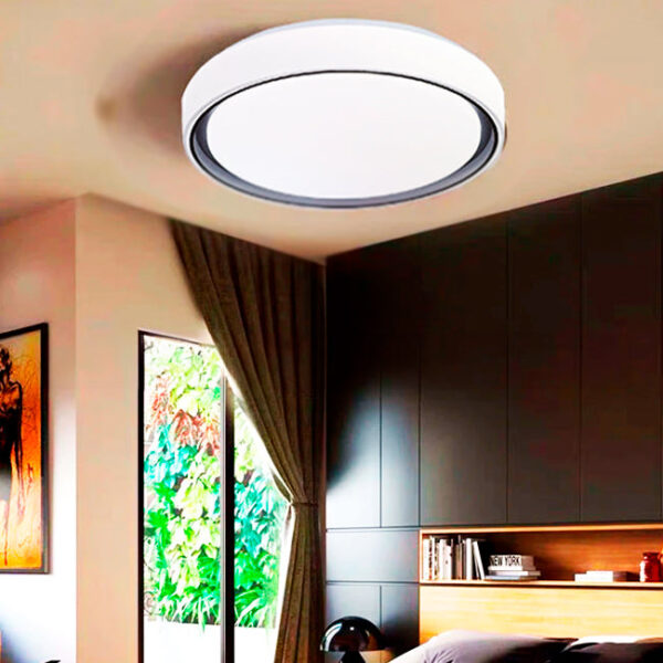 LÁMPARA DE TECHO SUSAN WHITE AND GRAY LED 30W + CONTROL REMOTO