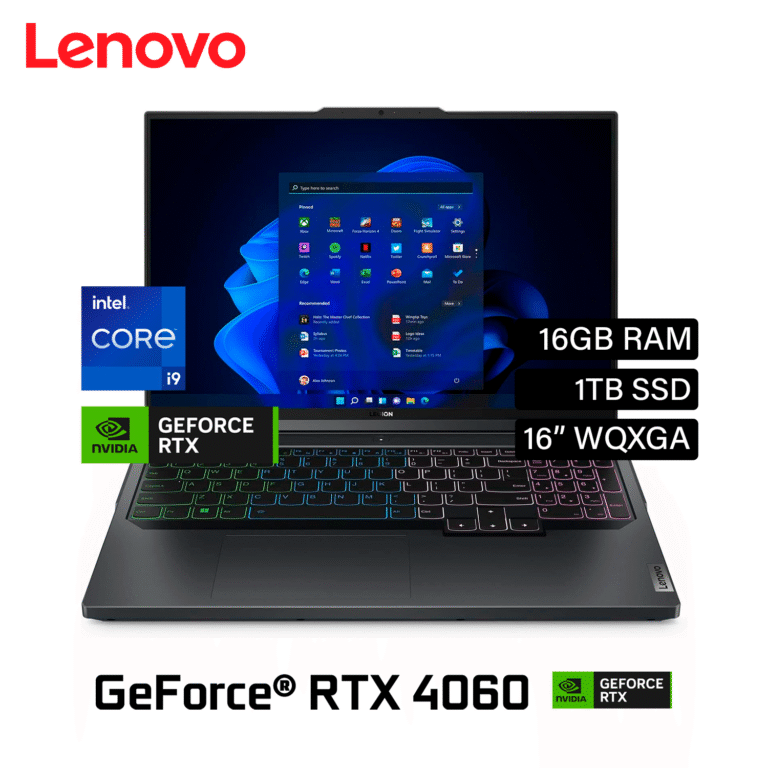 Laptop Lenovo Legion Pro 5 16IRX9 Intel Core i9 14900HX Ram 16GB Disco 1TB Video Nvidia RTX 4060 8GB 16″ WQXGA Windows 11 Pro (83DF00HQLMRW11)