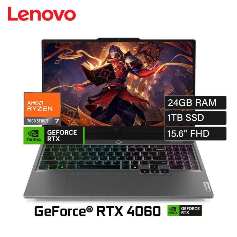 Laptop Lenovo LOQ 15ARP9 Ryzen 7 7435HS Ram 24GB Disco 1TB SSD Video Nvidia RTX 4060 8GB 15.6″ FHD FreeDOS (83JC008FLM)