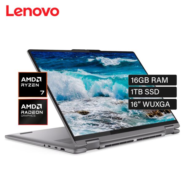 Laptop lenovo Yoga 7 2-in-1 16AHP9 Ryzen 7 8840HS Ram 16GB Disco 1TB SSD 16″ WUXGA Windows 11 (83DM0003US)