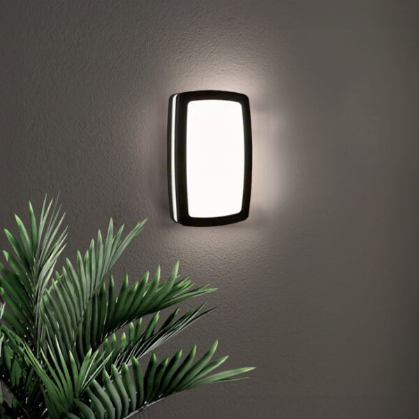 LÁMPARA DE PARED EXTERIOR AMIRA BLACK LED 18W LUZ CÁLIDA