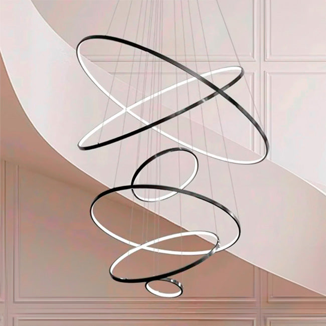 LÁMPARA COLGANTE ALESSANDRA BLACK LED + CONTROL REMOTO