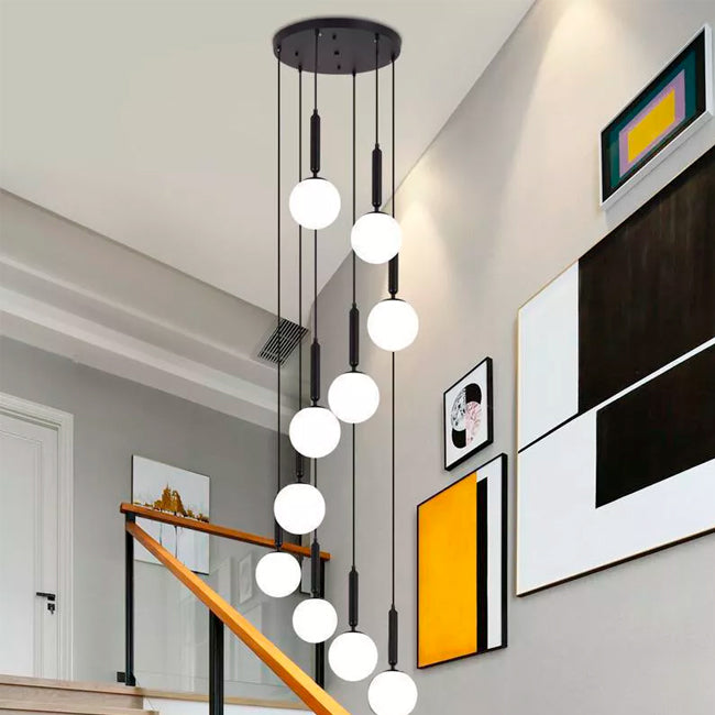 LÁMPARA COLGANTE CASCADA SIRENA BLACK / SIN FOCOS