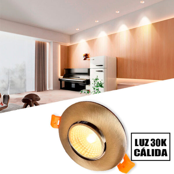 ICORP-2040AB SET COMPLETO – SPOT EMPOTRABLE CON DICROICO LED 6W LUZ CÁLIDA 3000K