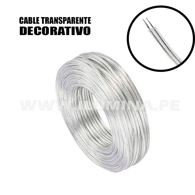 CABLE VULCANIZADO TRANSPARENTE DECORATIVO PARA LÁMPARAS