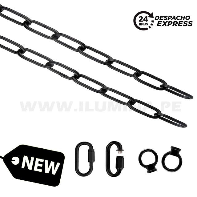 CADENA NEGRO MATE PARA LÁMPARA + ACCESORIOS