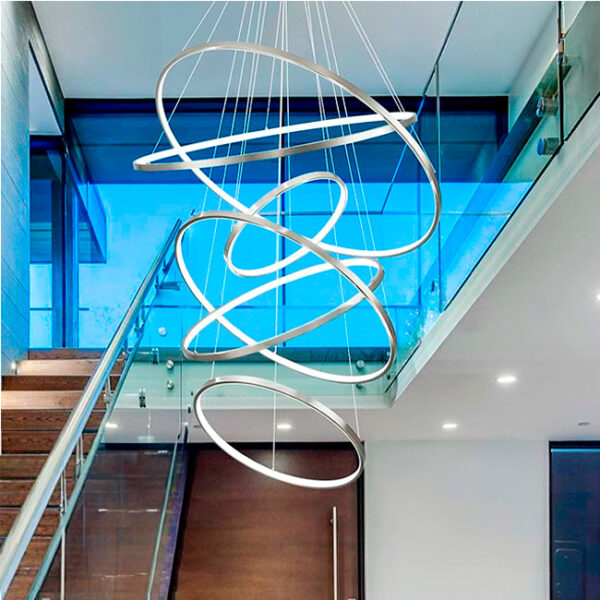 LÁMPARA COLGANTE ALESSANDRA SILVER + CONTROL REMOTO LED