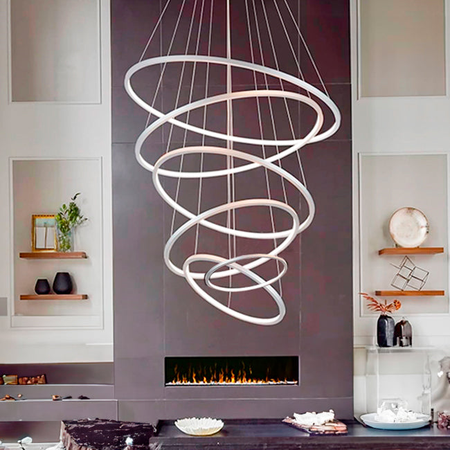 LÁMPARA COLGANTE ALESSANDRA WHITE + CONTROL REMOTO LED