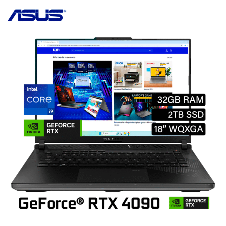 Laptop Asus ROG Strix G18 (2024) G834JYR-XS97 Intel Core i9 14900HX RAM 32GB Disco 2TB Video Nvidia RTX 4090 16GB 18″ WQXGA