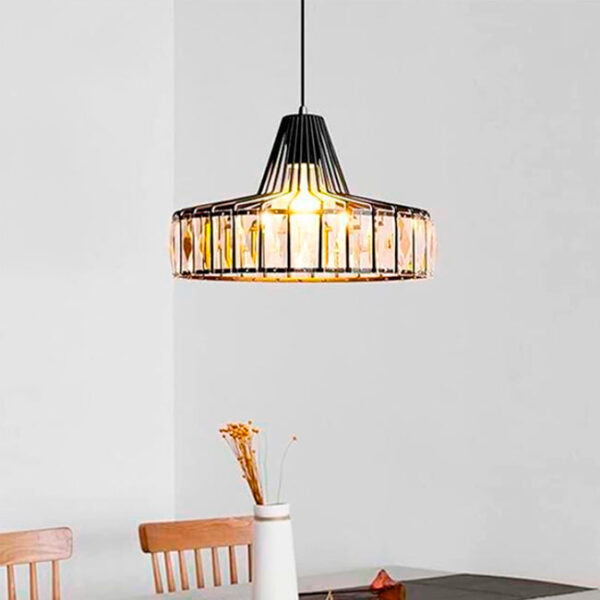 LÁMPARA COLGANTE KRYSTAL LED SAMANTA BLACK ZB26-25CM-ECOLAMPS