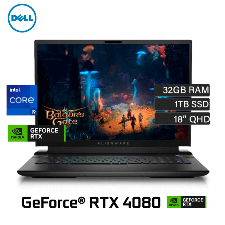 Laptop Dell Alienware X821X M18 R2 Intel Core i9 14900HX RAM 32GB DISCO 1TB SSD Video RTX 4080 12GB 18¨ QHD WINDOWS 11