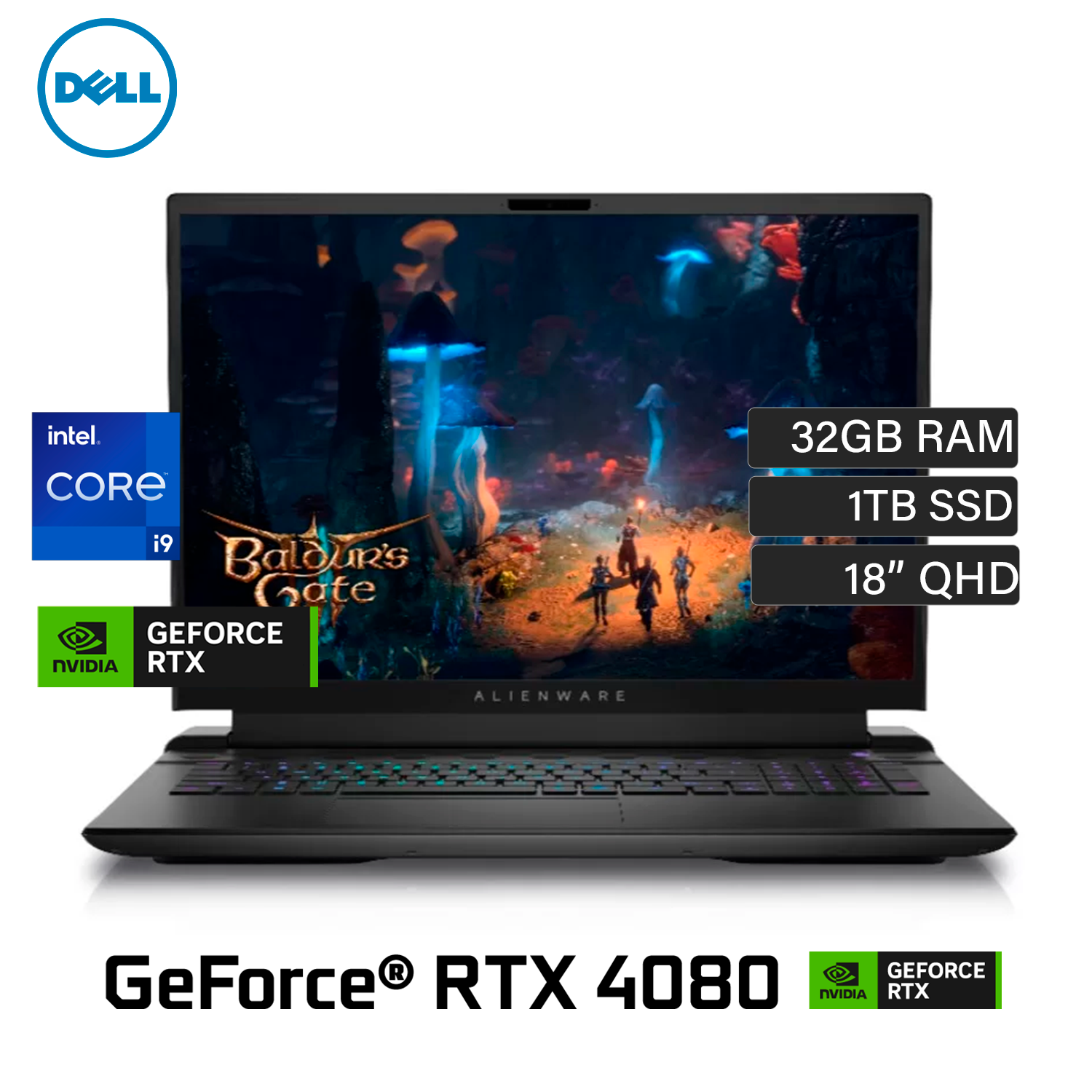 Laptop Dell Alienware X821X M18 R2 Intel Core i9 14900HX RAM 32GB DISCO 1TB SSD Video RTX 4080 12GB 18¨ QHD WINDOWS 11 Laptop Dell Alienware X821X M18 R2 Intel Core i9 14900HX RAM 32GB DISCO 1TB SSD Video RTX 4080 12GB 18¨ QHD WINDOWS 11