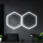 LÁMPARA HEXAGONAL LED ADOSABLE A TECHO/PARED TIPO PANAL «I» – KIT COMPLETO 02 HEXAGONALES LUZ BLANCA 60CM