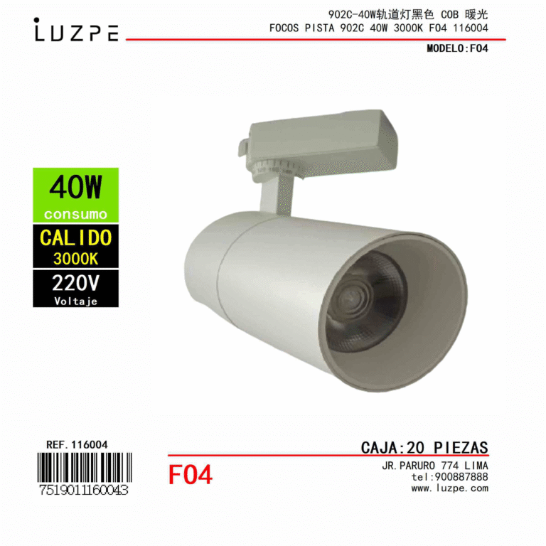 FOCOS PISTA 902C 40W 3000K FO4 116004