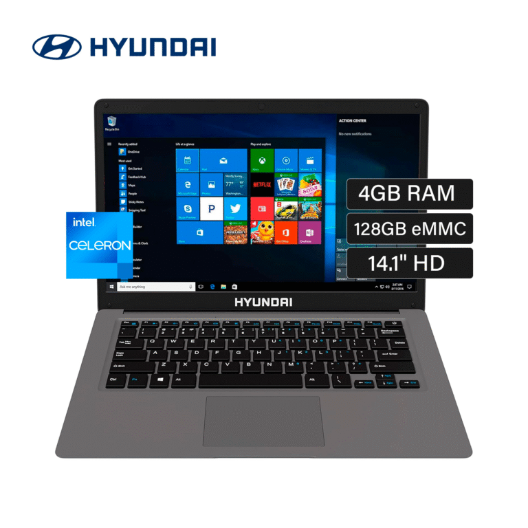 Laptop HYUNDAI Hybook Intel Celeron N4020 RAM 4GB Disco 128GB eMMC 14.1″ HD Windows 11 Español