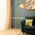 LÁMPARA DE PIE KATARINA BLACK AND GOLD LED / SIN FOCO