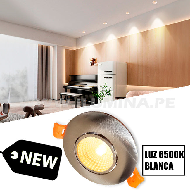 ICORP-2040SN SET COMPLETO – SPOT EMPOTRABLE CON DICROICO LED 6W LUZ BLANCA 6500K