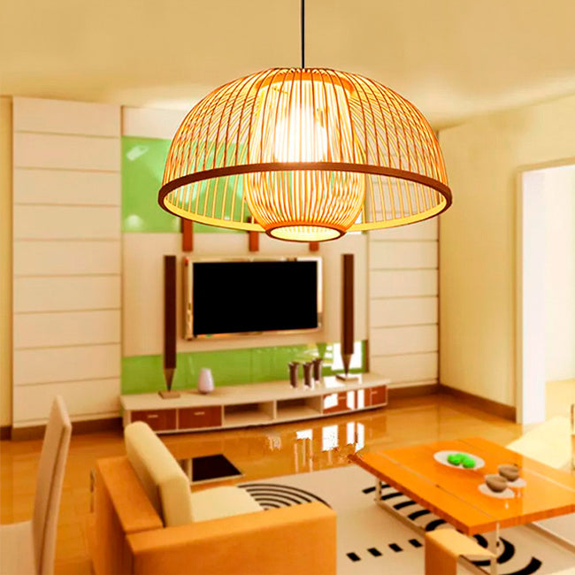 LÁMPARA COLGANTE BAMBÚ NATURAL ÁMBAR LÁMPARA COLGANTE BAMBÚ NATURAL ÁMBAR