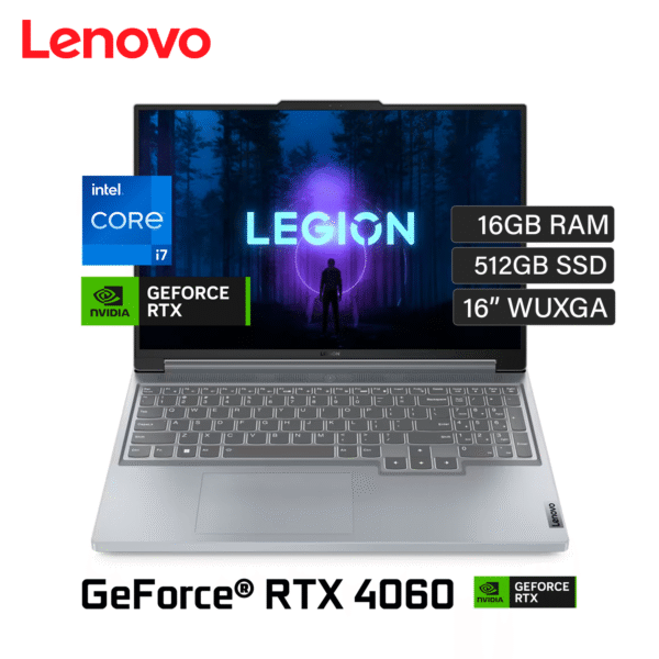 Laptop Lenovo Legion Slim 5 16IRH8 Intel Core i7 13700H Ram 16GB Disco 512GB SSD Video RTX 4060 8GB 16″ WUXGA Windows 11 (82YA005LLM)