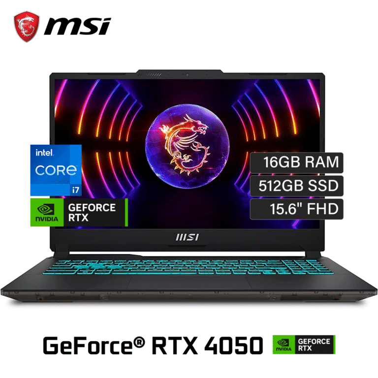 Laptop MSI CYBORG A13VE-218US Intel Core i7 13620H Ram 16GB Disco 512GB SSD Video Nvidia RTX 4050 6GB 15.6″ FHD Windows 11