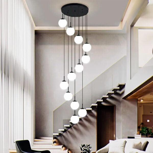 LÁMPARA COLGANTE CASCADA GALAXY BLACK / SIN FOCOS