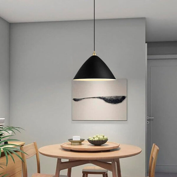 LÁMPARA COLGANTE CAMPANA DE ALUMINIO ROSARIO BLACK AND WHITE / SIN FOCO