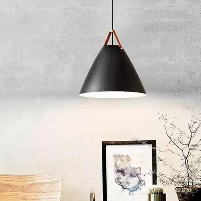 LÁMPARA COLGANTE CAMPANA DE ALUMINIO NAGOYA BLACK / SIN FOCO