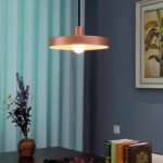 LÁMPARA COLGANTE CAMPANA DE ALUMINIO STANFORD GOLD ROSE / SIN FOCO